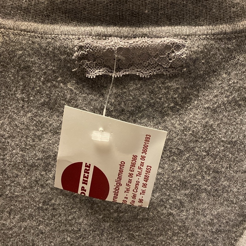Grey women’s cardigan, no size but would say small. NWT. Made in P.R.C - Picture 4 of 4